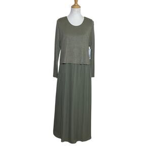 Soft Surroundings NEW Cassie Maxi Dress In Light Olive Size M